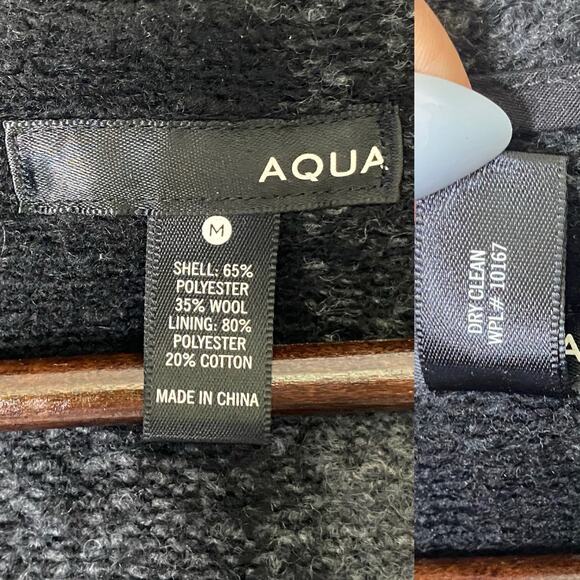 Aqua Wool Blend Oversized Single Button Buffalo Plaid Coat, size Medium - Picture 5 of 5